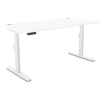 LEAP Electric Dual Motor Height Adjustable Rectangular Sit Stand Desk Portal Top W1600xD800xH620-1270mm White Top White Frame 10 Year Warranty